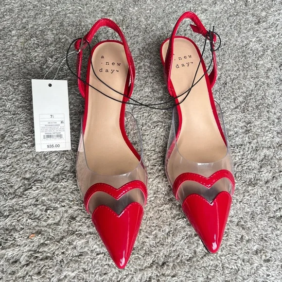 A New Day Women's Red Pointed Flats - Picture 2 of 3